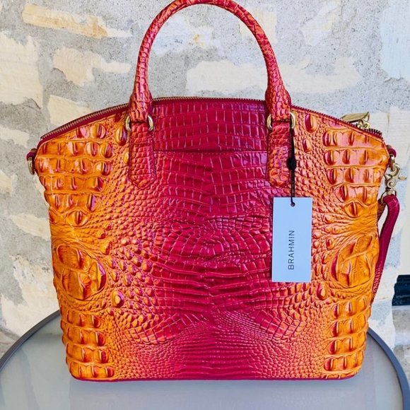 NWT BRAHMIN LARGE DUXBURY MELBOURNE  PASSION FRUIT - Picture 10 of 12